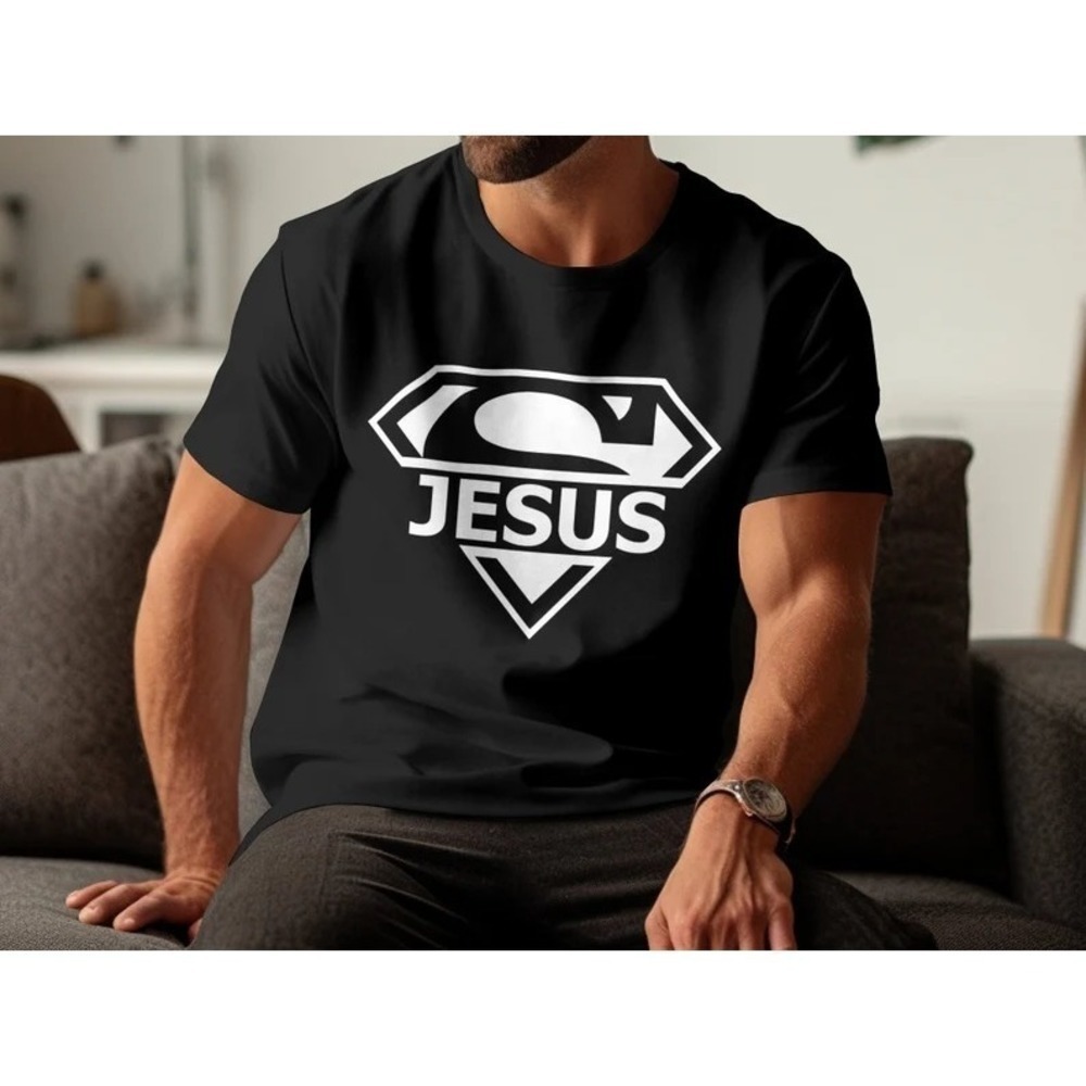 Jesus Superhero Religious Faith Pastor Graphic Unisex T-Shirt
